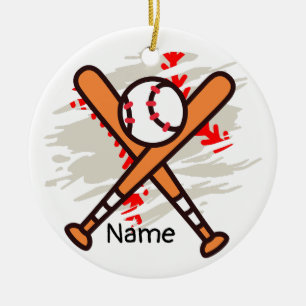 Baseball mit Ball und Bat Frohe Weihnachten für Ki Keramik Ornament