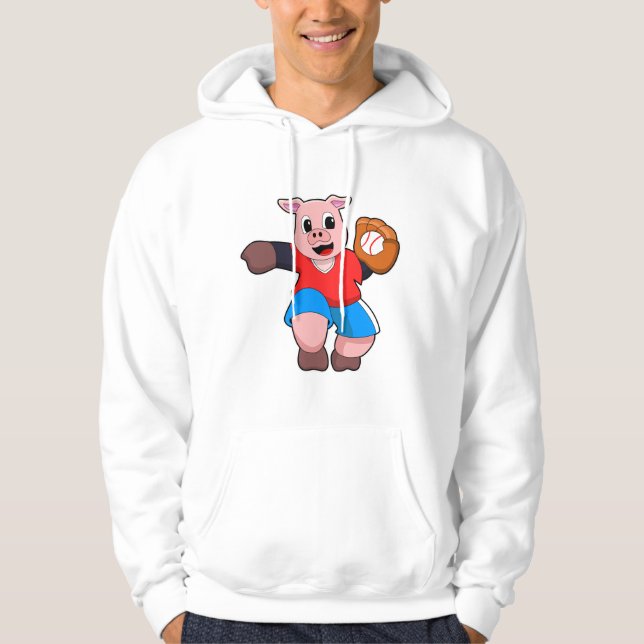 Baseball mit Baseball-Handschuh Hoodie (Vorderseite)