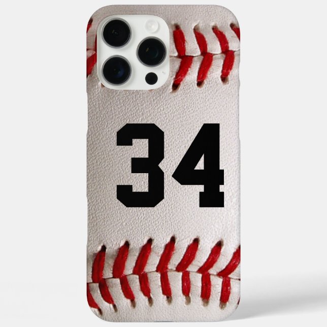 Baseball mit benutzerdefinierbarer Nummer Case-Mate iPhone Hülle (Rückseite)