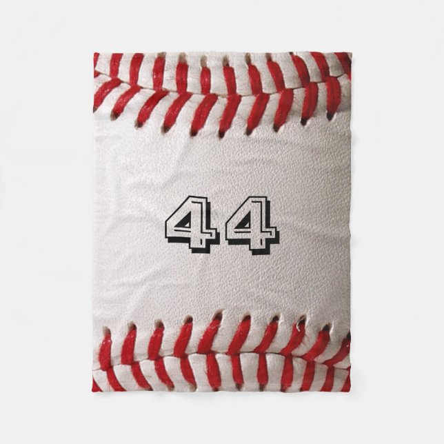 Baseball mit benutzerdefinierbarer Nummer Fleecedecke (Vorderseite)