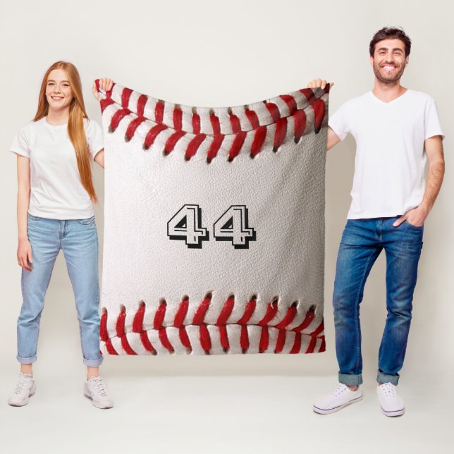 Baseball mit benutzerdefinierbarer Nummer Fleecedecke (Beispiel)