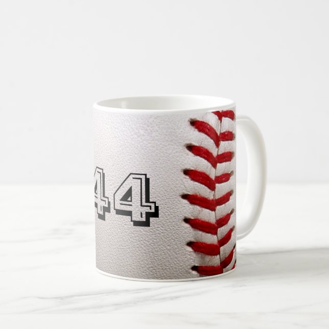 Baseball mit benutzerdefinierbarer Nummer Kaffeetasse (VorderseiteRechts)