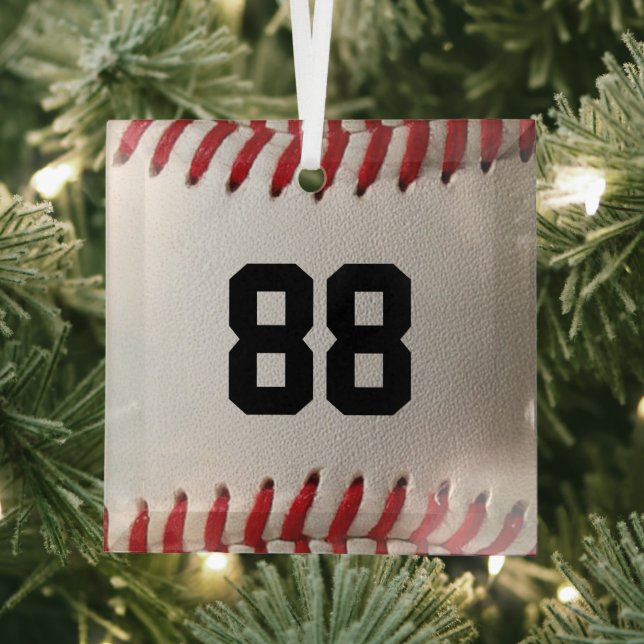 Baseball mit benutzerdefinierbarer Nummer Ornament Aus Glas (Insitu)