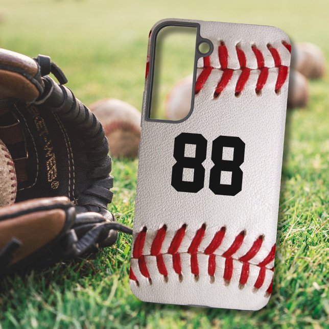 Baseball mit benutzerdefinierbarer Nummer Samsung Galaxy Hülle (Von Creator hochgeladen)
