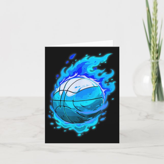 Baseball Mit Blauer Flamme Karte (Vorderseite)
