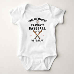 Baseball mit Daddy   Baseball-Vater   Baseball Baby Strampler