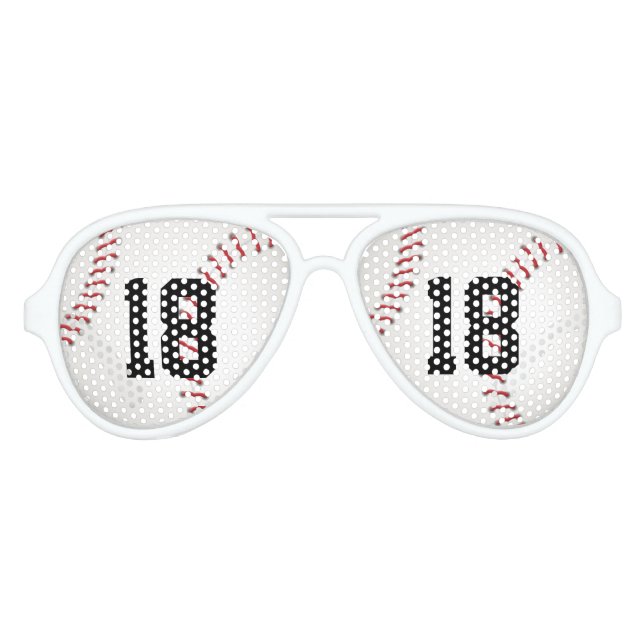 Baseball mit eigener Nummer | Sportgeschenk Sonnenbrille (Vorderseite)