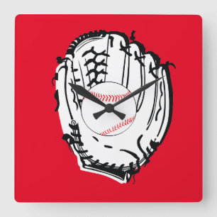 Baseball Mit Gift Quadratische Wanduhr