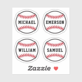 Baseball mit individuelle Name oder Text, Set von  Aufkleber