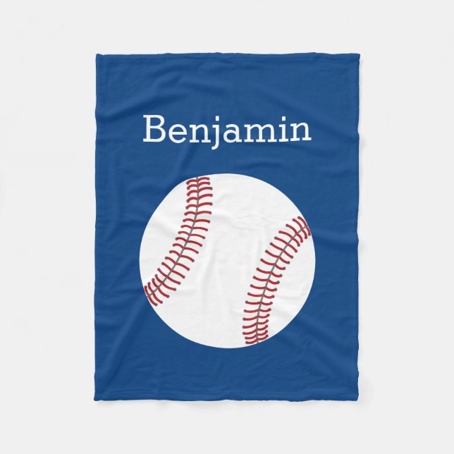 Baseball mit Individuelle Name - Royal Blue Fleecedecke (Vorderseite)
