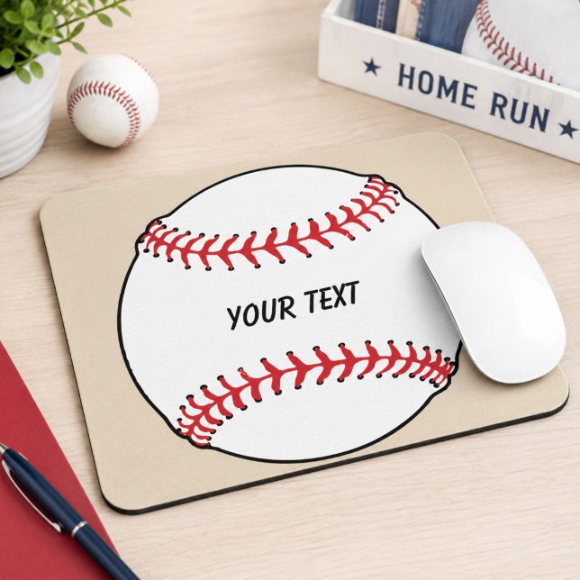 Baseball mit individuellem Text Mousepad (Von Creator hochgeladen)