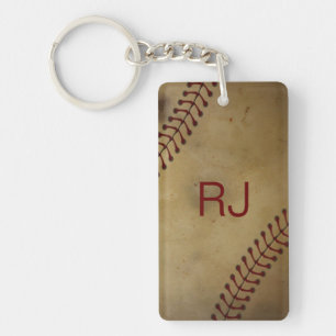 Baseball mit Monogramm Schlüsselanhänger