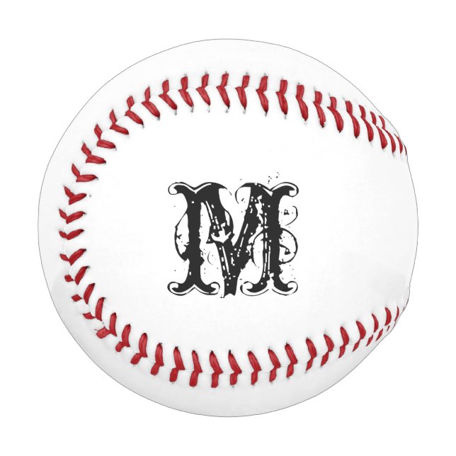 Baseball mit monogrammierten Namensinitialen (Vorderseite Links)