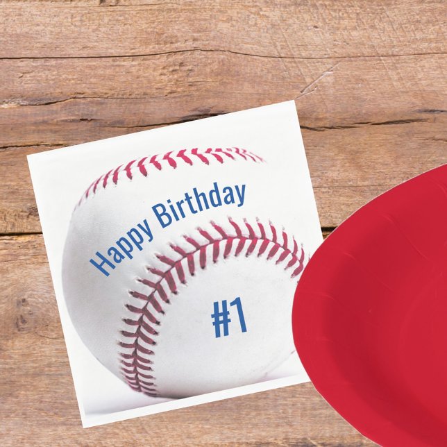 Baseball mit Namen und Alter Geburtstagspartei Serviette (Von Creator hochgeladen)