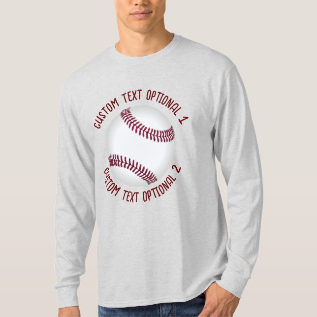 Baseball mit Text T-Shirt (Vorderseite)