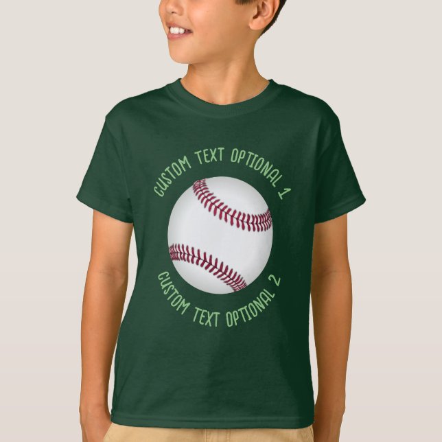 Baseball mit Text T-Shirt (Vorderseite)