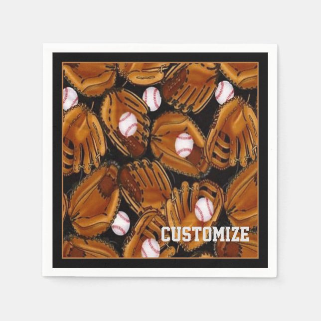Baseball Mitte Pattern Napkins Serviette (Vorderseite)