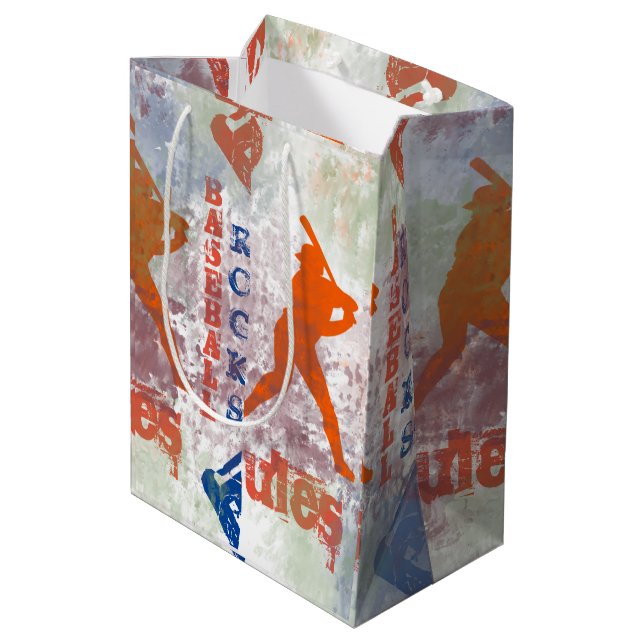 BASEBALL MITTLERE GESCHENKTÜTE (Rückseite Schrägansicht)