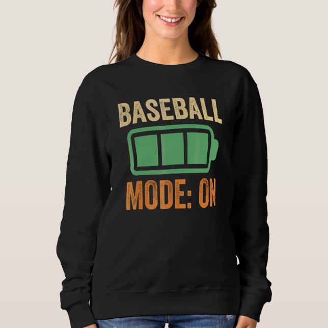 Baseball-Modus auf Batterie-Design Sweatshirt (Vorderseite)