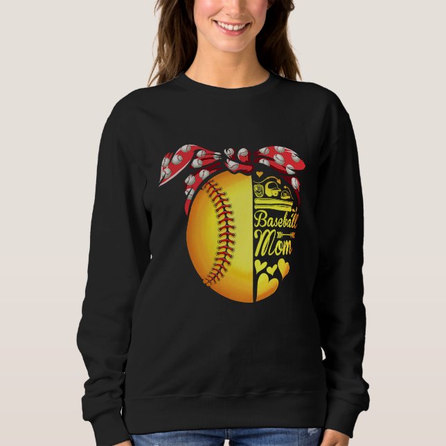 Baseball Mom Ballers Funny Softball Womens Sweatshirt (Vorderseite)