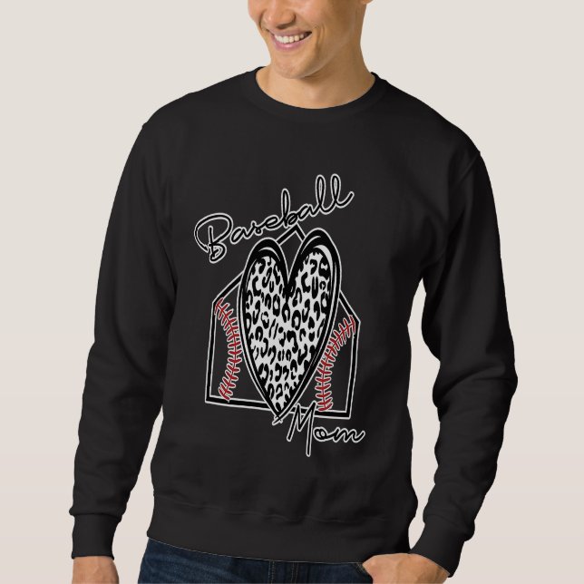 Baseball Mom Leopard Mom Life Sweatshirt (Vorderseite)