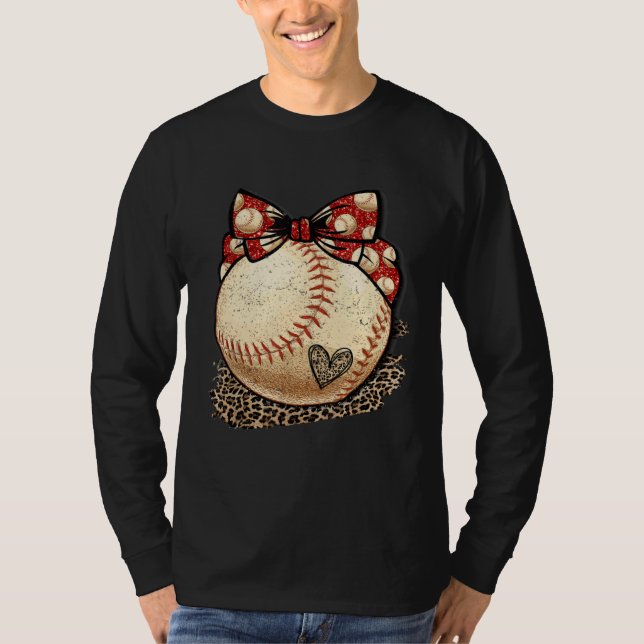 Baseball Mom Leopard  Softball Mama Mother s Day C T-Shirt (Vorderseite)