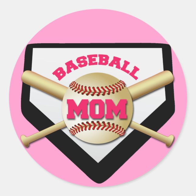 BASEBALL MOM RUNDER AUFKLEBER (Vorderseite)