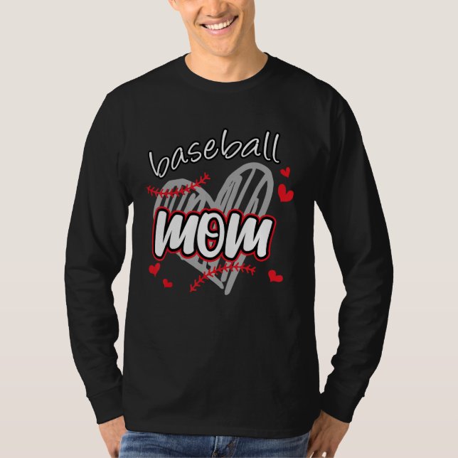 Baseball Mom  Sport Cute Mother Grandma Family Mat T-Shirt (Vorderseite)