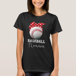 Baseball Mommom Vintag Messy Bun Ball Mütter Da T-Shirt