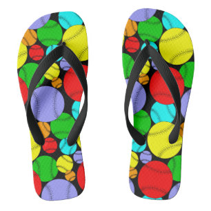 Baseball-Muster Flip Flops