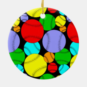 Baseball Muster Keramik Ornament