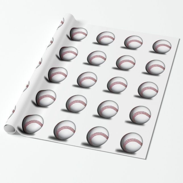 Baseball-Muster-Packpapier Geschenkpapier (Ungerollt)