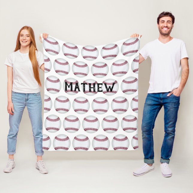 Baseball-Muster-personalisierte Fleece-Decke Fleecedecke (Beispiel)