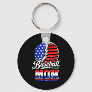Baseball-Mutter Amerikanische Flagge Mutter Schlüsselanhänger