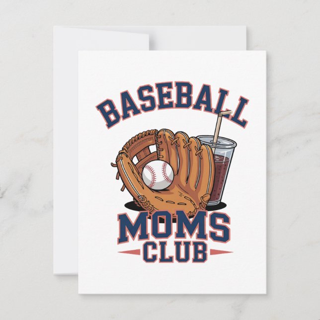 Baseball Mütter Club Muttertag Dankeskarte (Vorderseite)
