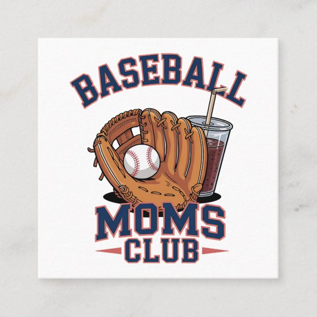 Baseball Mütter Club Muttertag Quadratische Visitenkarte (Vorderseite)