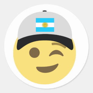 Baseball-Mütze Argentiniens Emoji Runder Aufkleber