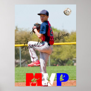 Baseball-MVP Foto durch benutzerdefinierten ersetz Poster
