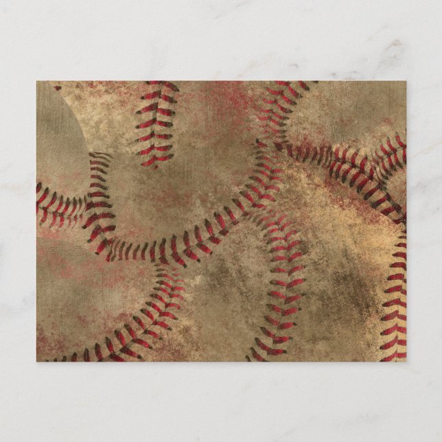 Baseball-Nähcollage-Hintergrund Postkarte (Vorderseite)