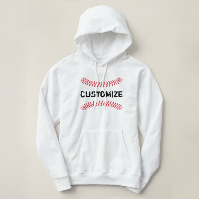 Baseball-Naht-benutzerdefinierten Baseball-Teamnam Hoodie (Design vorne)