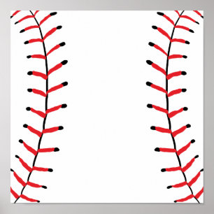 Baseball-Naht Sportlicher Baseball-Stil Poster