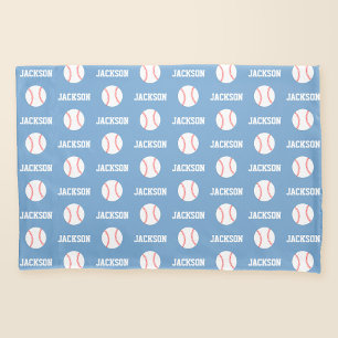 Baseball Name Muster Light Blue Kissenbezug