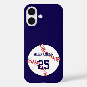 Baseball Name & Nummer iPhone 16 Hülle