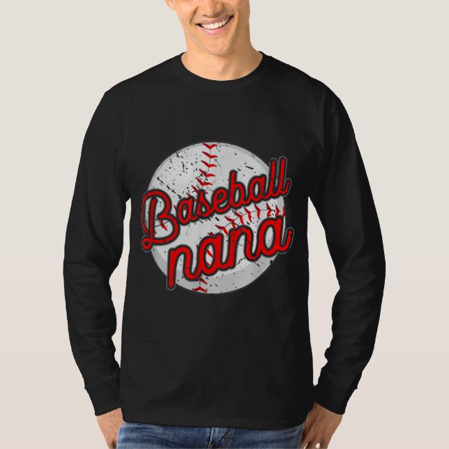 Baseball Nana Baseball Player Großmutter Mutter T-Shirt (Vorderseite)