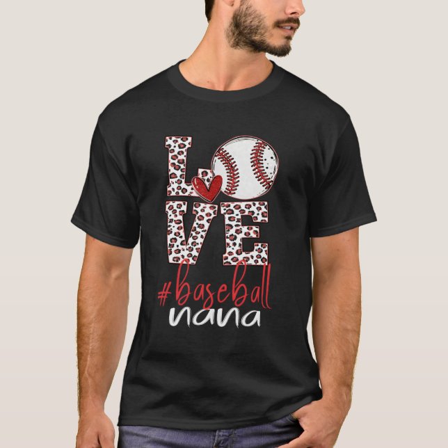 Baseball Nana Leopard Baseball Nana Life Mütter D T-Shirt (Vorderseite)