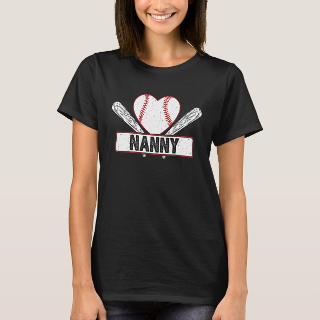Baseball Nanny Matching Family Softball Baseball T-Shirt (Vorderseite)