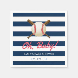 Baseball Navy Blue Stripes Sports Baby Dusche Serviette