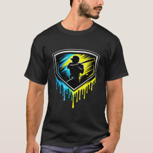 Baseball: Neon-Drip-Batter-Schild-Emblem T-Shirt