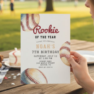 Baseball-Neuling des Jahres 7. Geburtstag Einladung