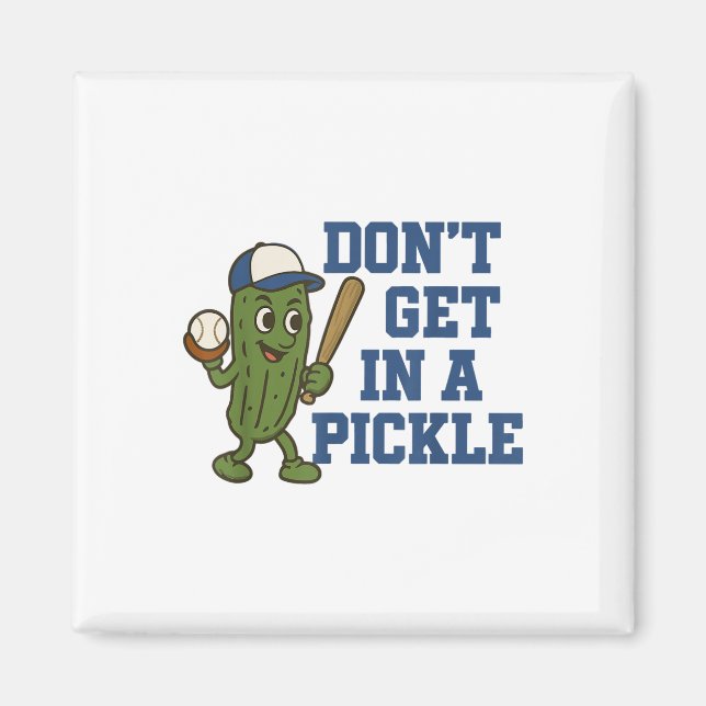 Baseball nicht in einem Picknick Funny Baseball Re Magnet (Vorne)